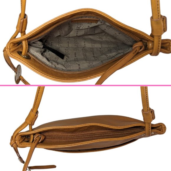 margot New York Small Caramel Brown Soft Leather Crossbody Purse - Lined - EUC - Picture 6 of 12